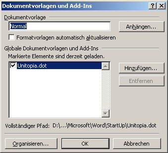 Vorlagen und Add-Ins